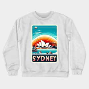 Sydney Australia Vintage Retro Travel Sticker Crewneck Sweatshirt